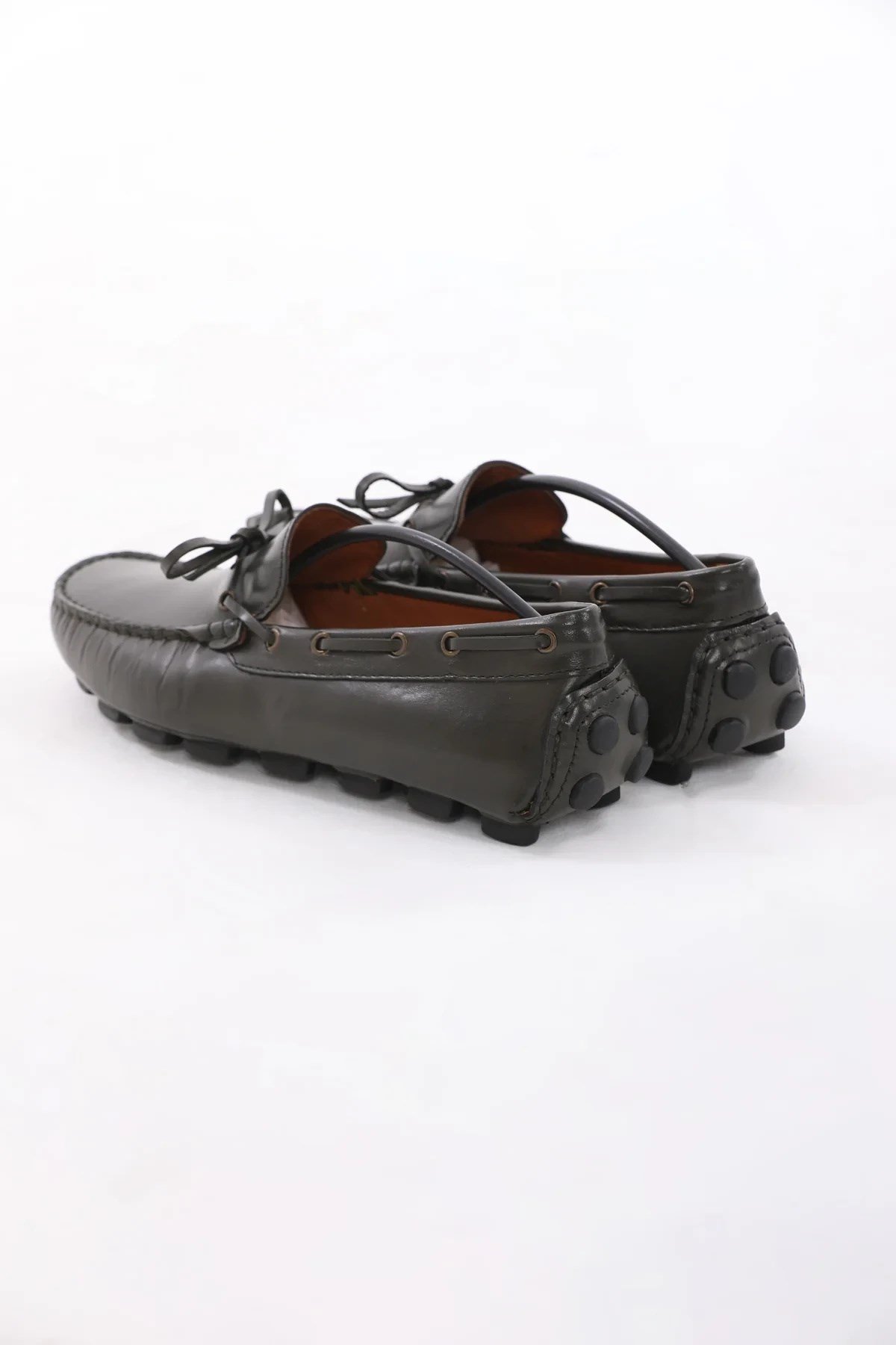 Rock Model Kauçuk Taban Natural Deri Loafer Ayakkabı - HAKİ