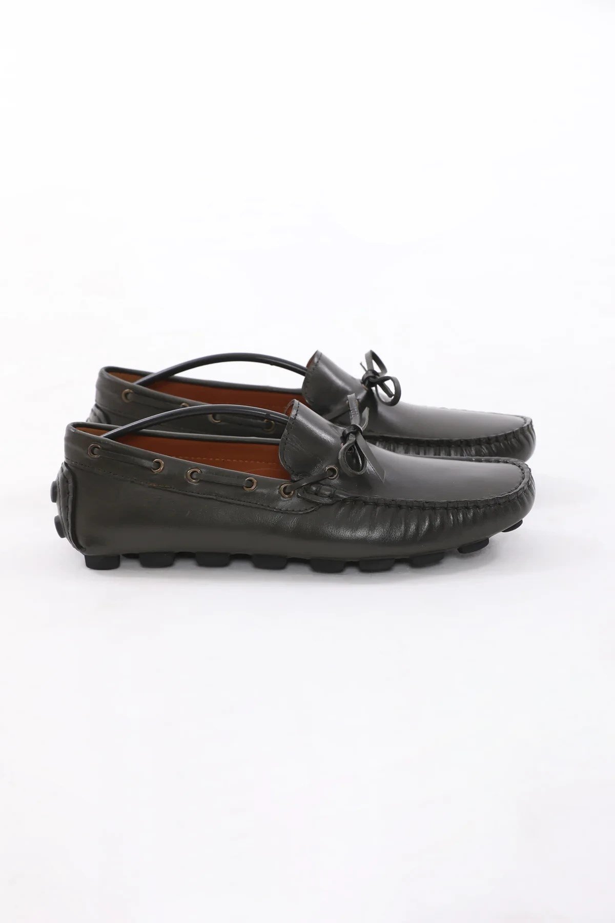 Rock Model Kauçuk Taban Natural Deri Loafer Ayakkabı - HAKİ