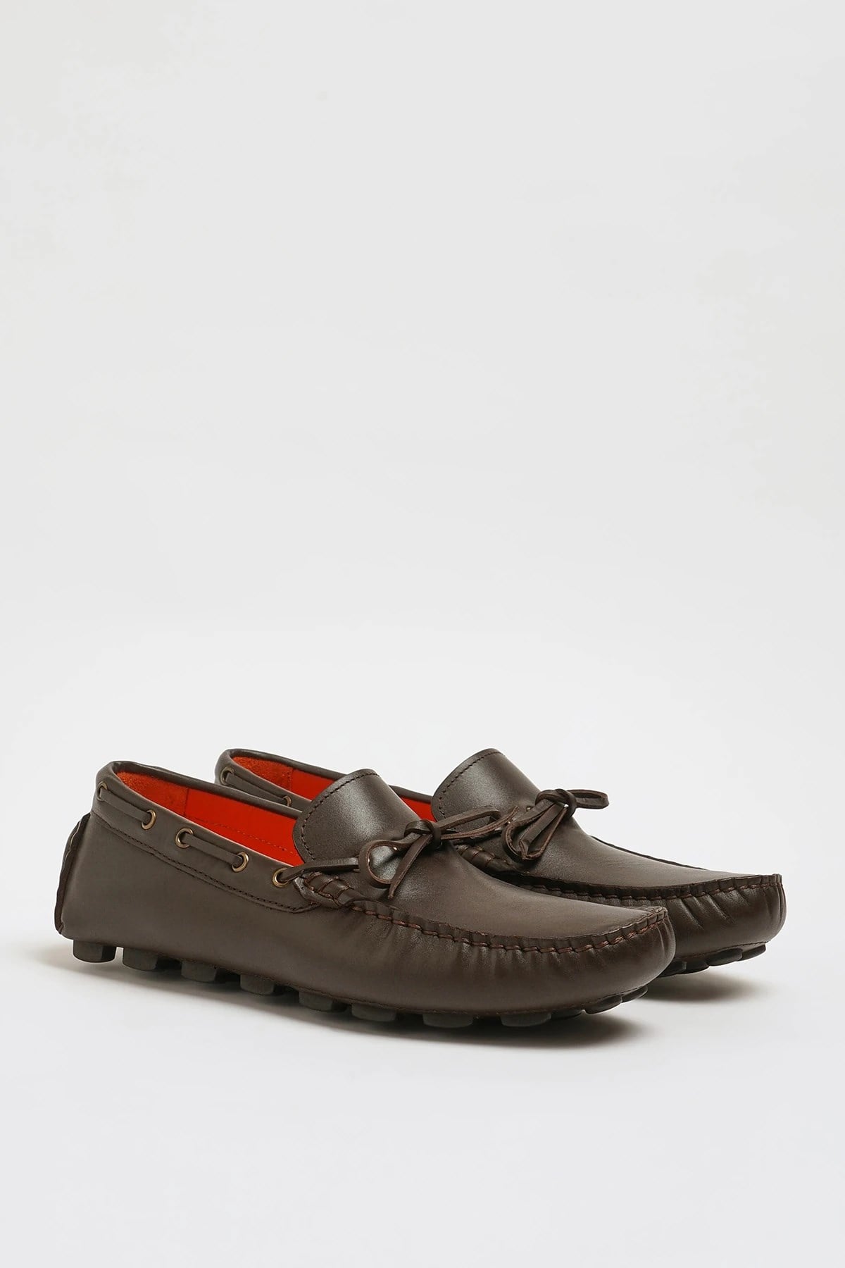 Rock Model Kauçuk Taban Natural Deri Loafer Ayakkabı - KAHVERENGİ
