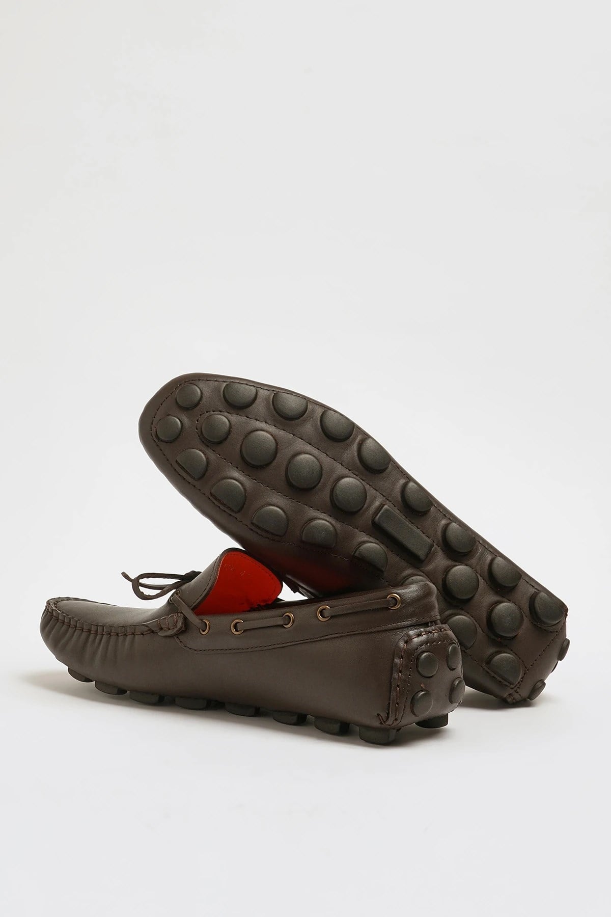 Rock Model Kauçuk Taban Natural Deri Loafer Ayakkabı - KAHVERENGİ