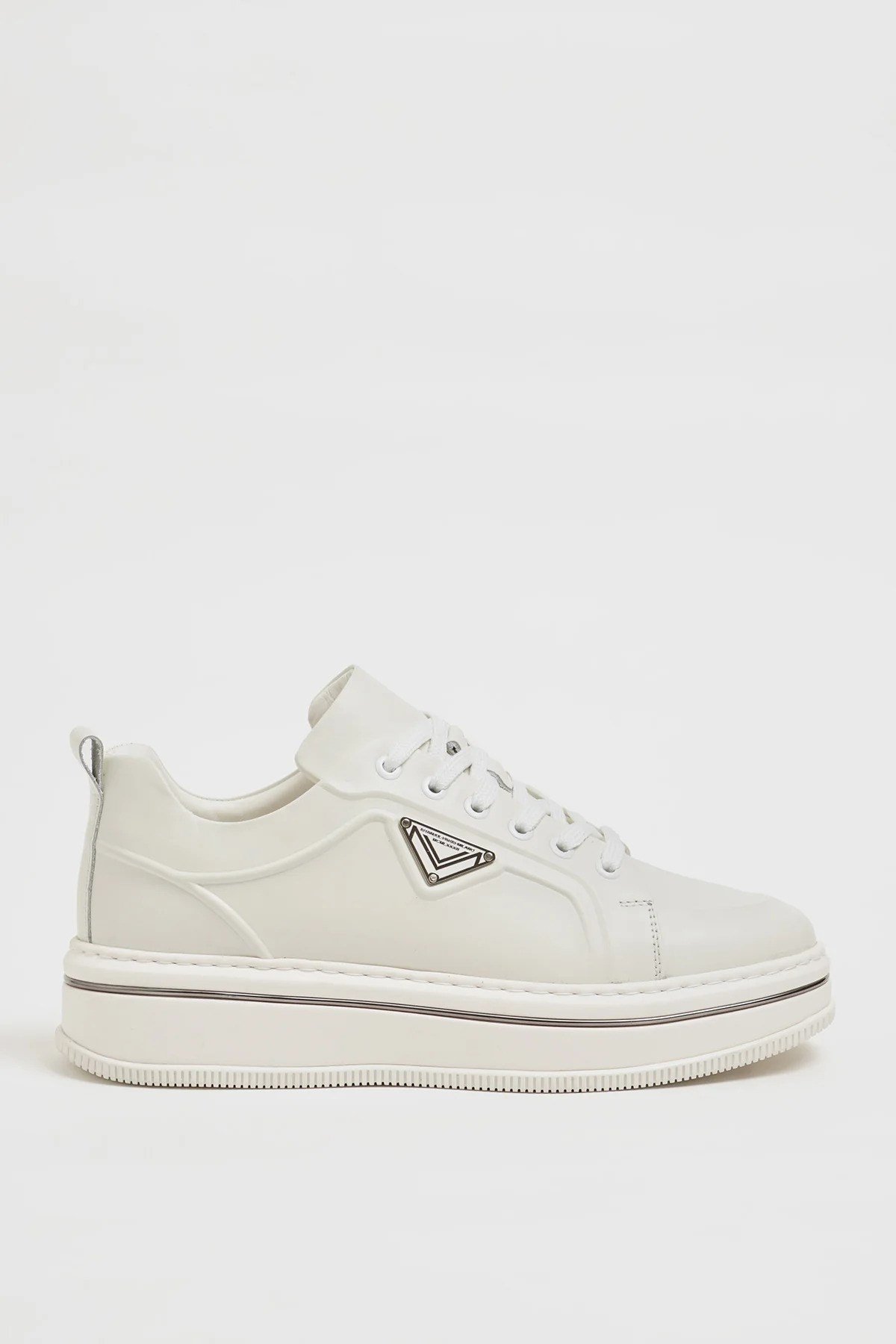 Samuel Model İthal Taban Hakiki Deri Sneaker Ayakkabı - BEYAZ