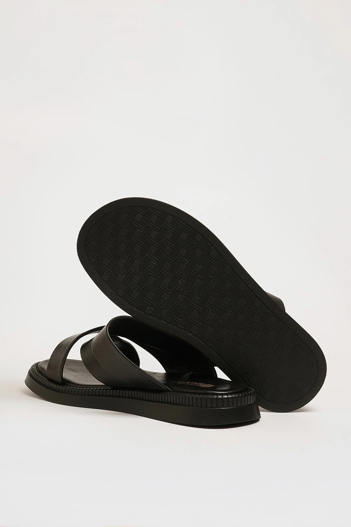 Tessa V2 Model Hakiki Natural Deri İthal Taban Terlik - SİYAH