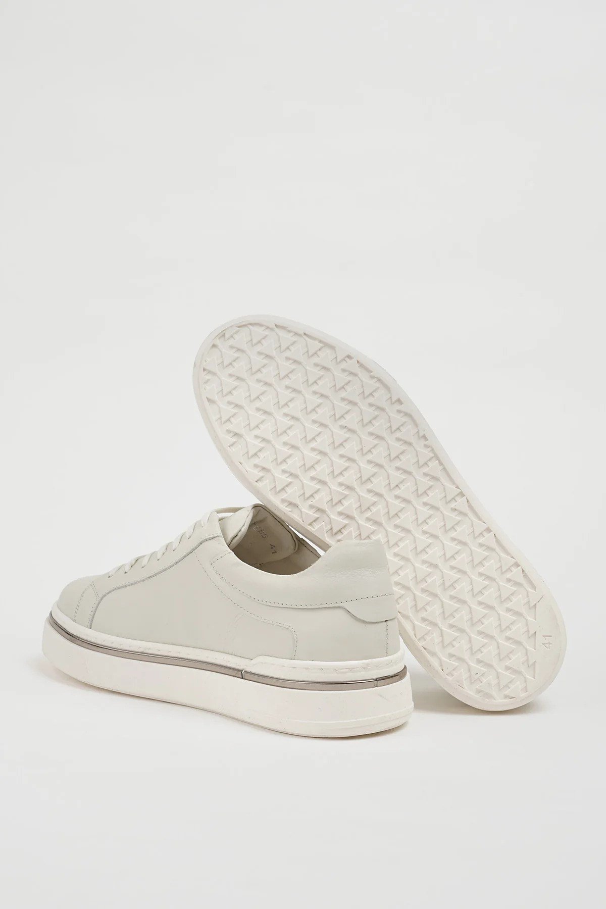 Titanik Model Hakiki Natural Deri İthal Taban Sneaker Ayakkabı - BEYAZ