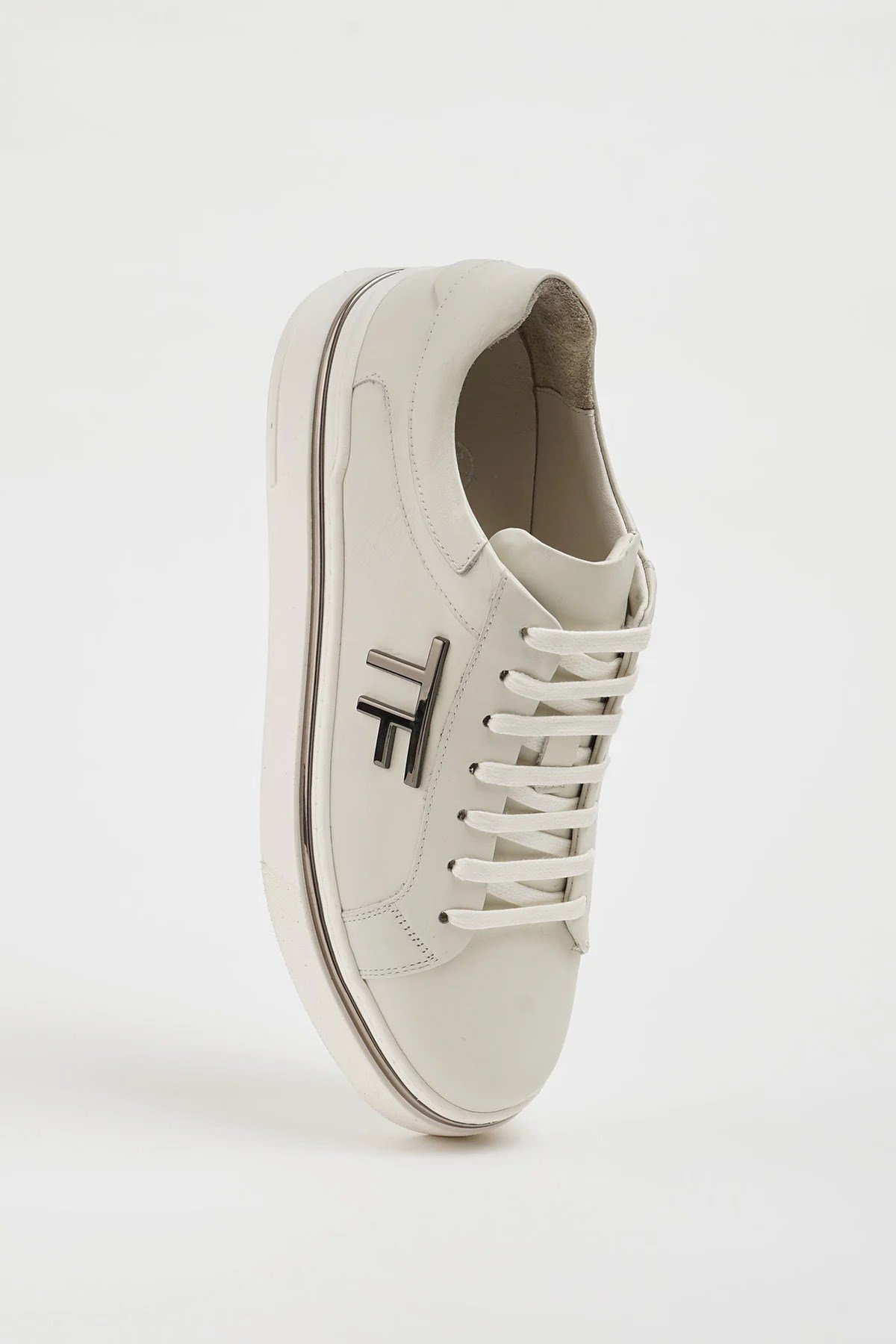 Titanik Model Hakiki Natural Deri İthal Taban Sneaker Ayakkabı - BEYAZ