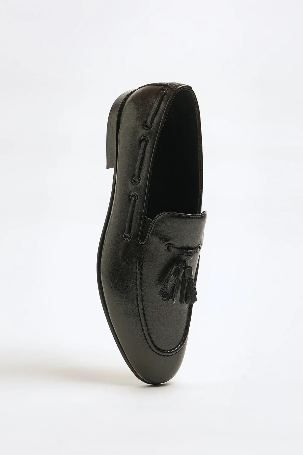 Tokyo Model Hakiki Natural Deri Kösele Taban Loafer Ayakkabı - SİYAH