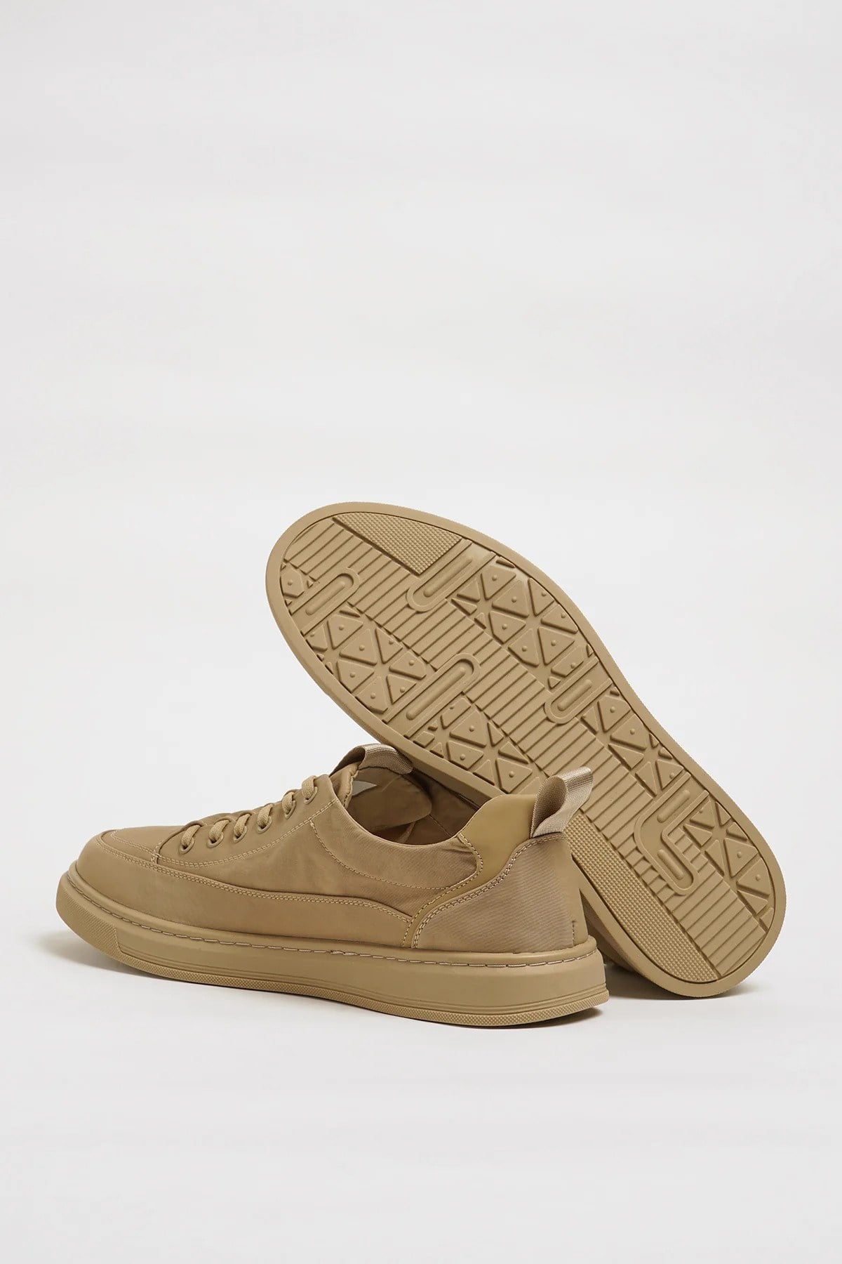 Tom Model Hakiki Örme Kumaş İthal Taban Sneaker Ayakkabı - BEJ