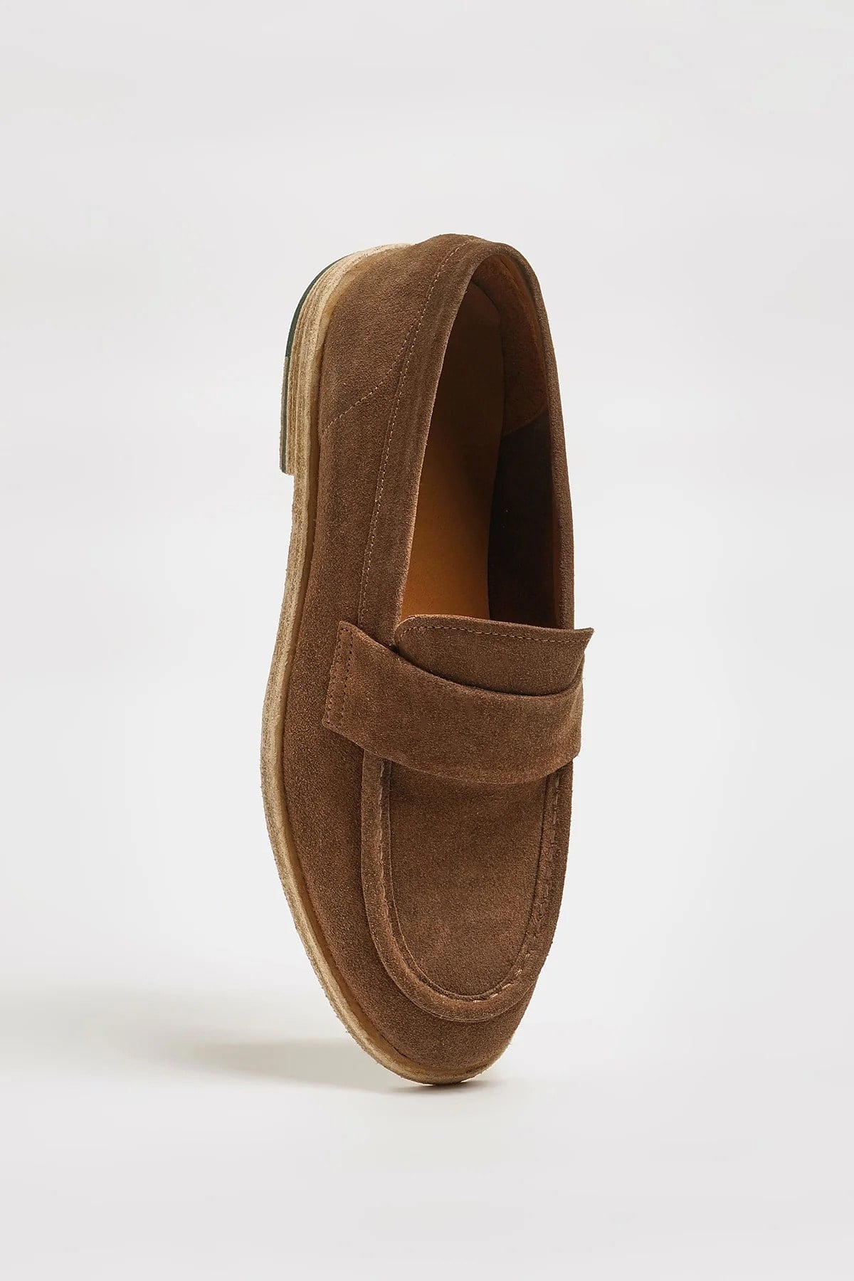 Tony Model Hakiki Süet Deri Kösele Taban Loafer Ayakkabı - KAHVERENGİ