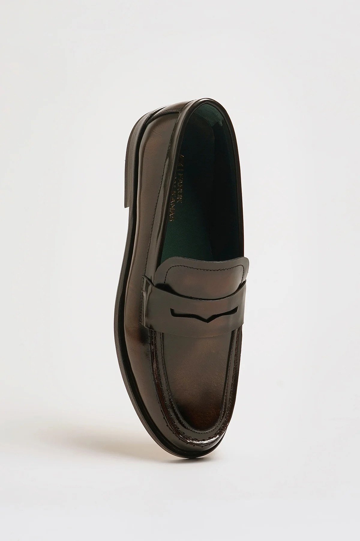 Tyson Model Hakiki Açma Deri Kösele Taban Loafer Ayakkabı - KAHVERENGİ