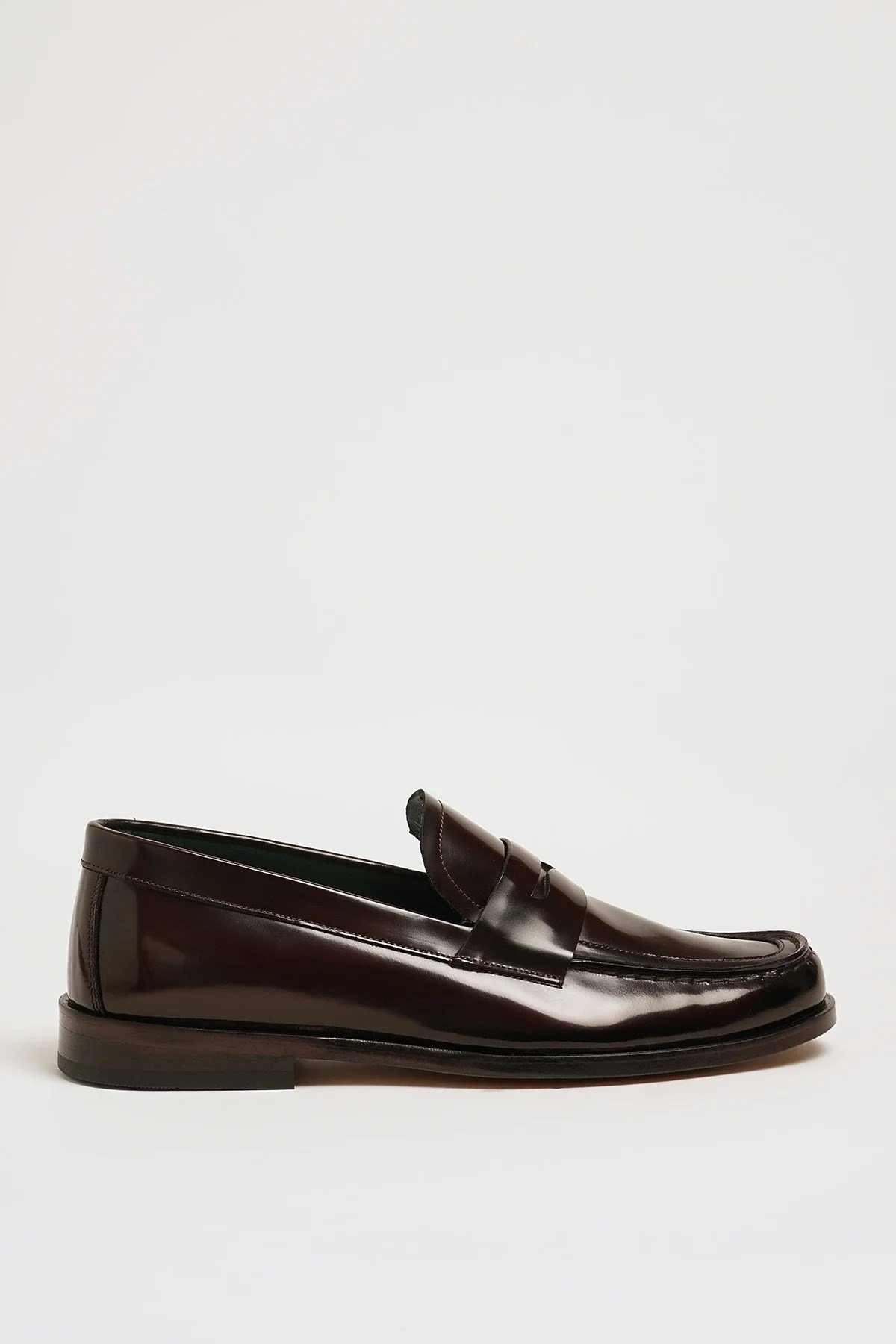 Tyson Model Hakiki Açma Deri Kösele Taban Loafer Ayakkabı - BORDO
