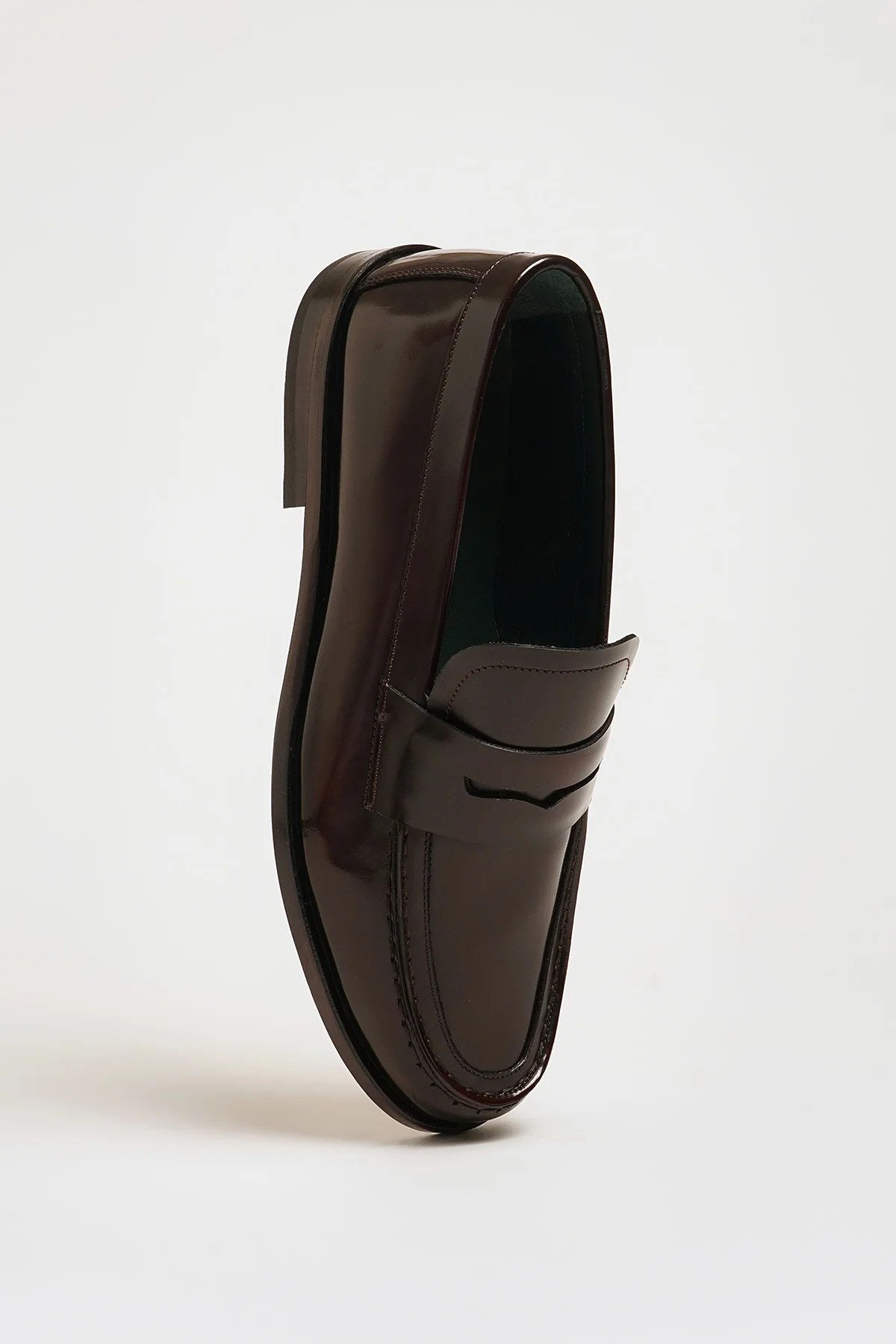 Tyson Model Hakiki Açma Deri Kösele Taban Loafer Ayakkabı - BORDO