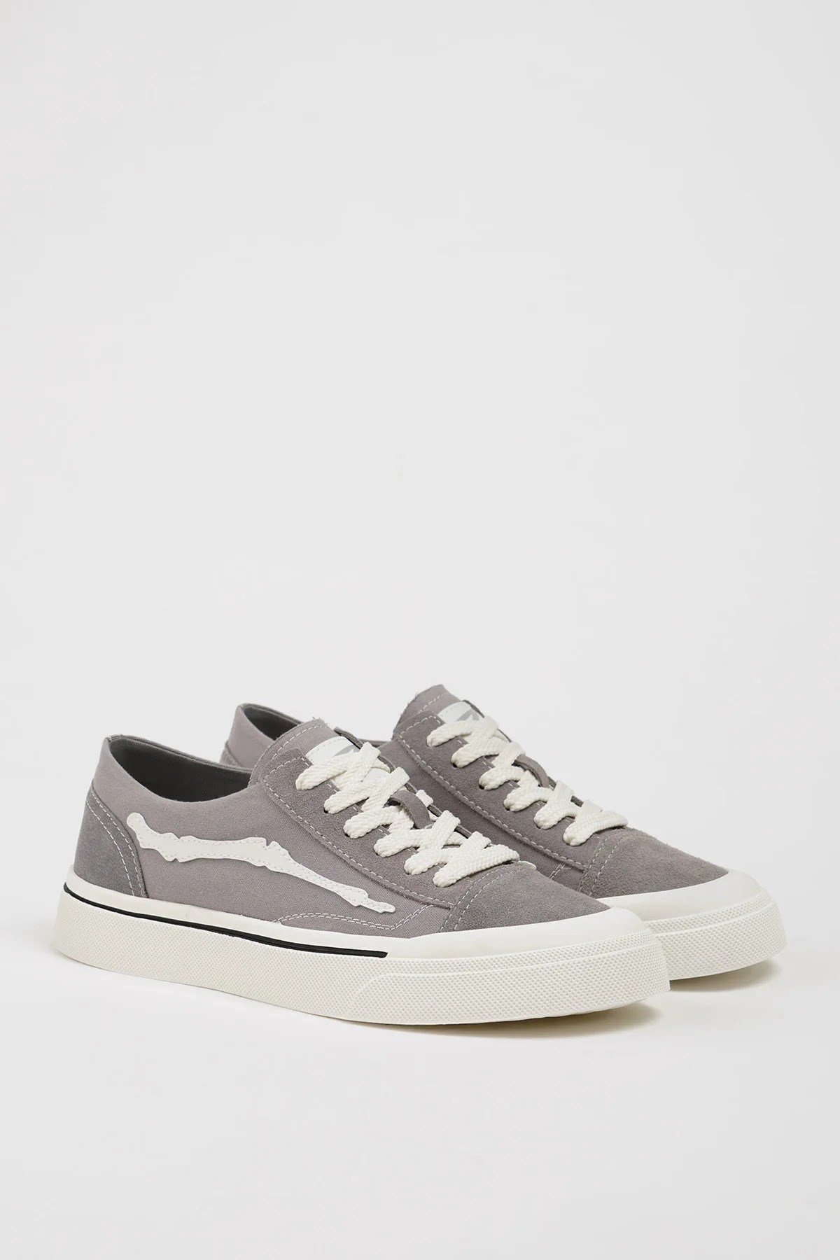 Vince Model Hakiki Kombinasyonlu Deri İthal Taban Sneaker Ayakkabı - GRİ