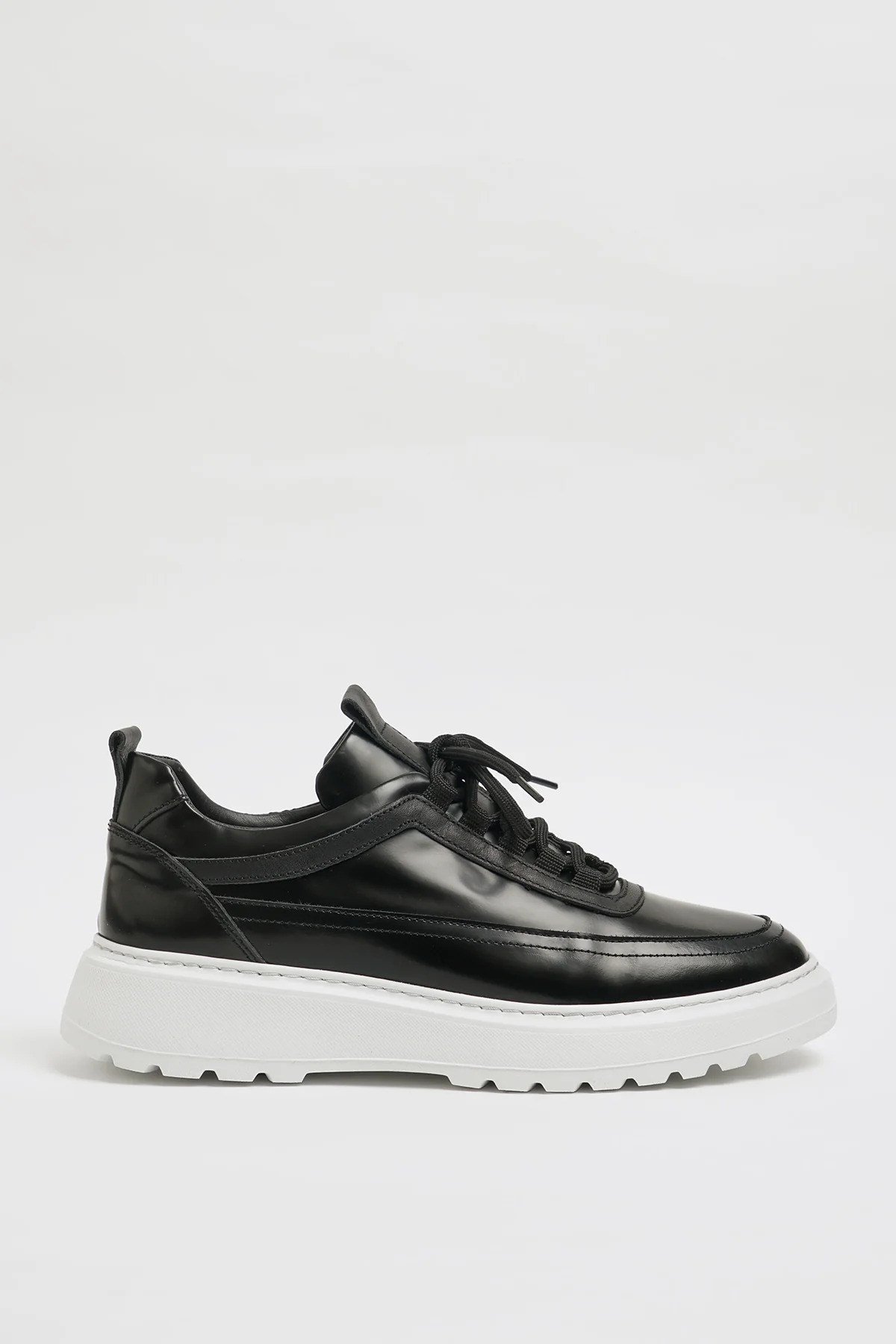 Zodiac Model Hakiki Natural Deri Eva Taban Sneaker Ayakkabı - SİYAH AÇMA