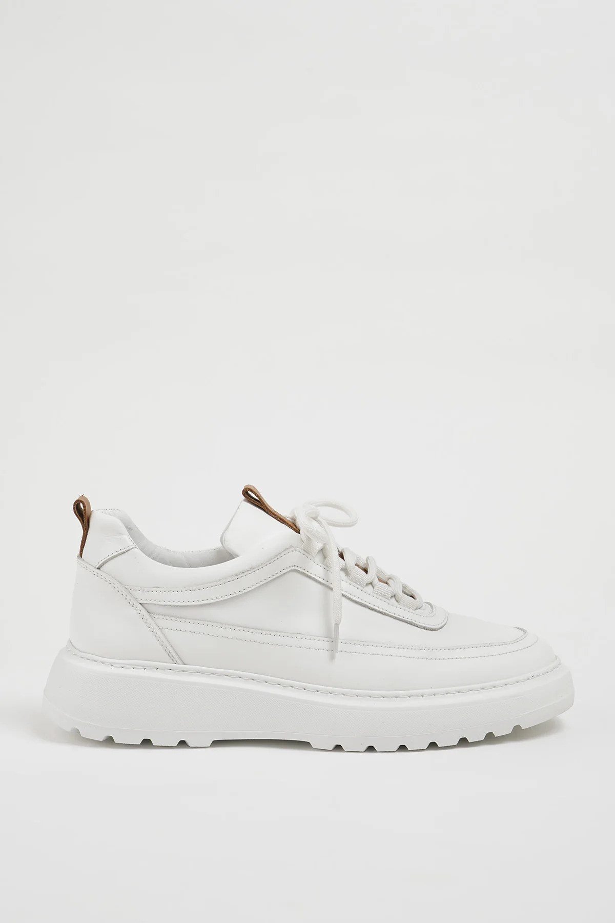 Zodiac Model Hakiki Natural Deri Eva Taban Sneaker Ayakkabı - BEYAZ