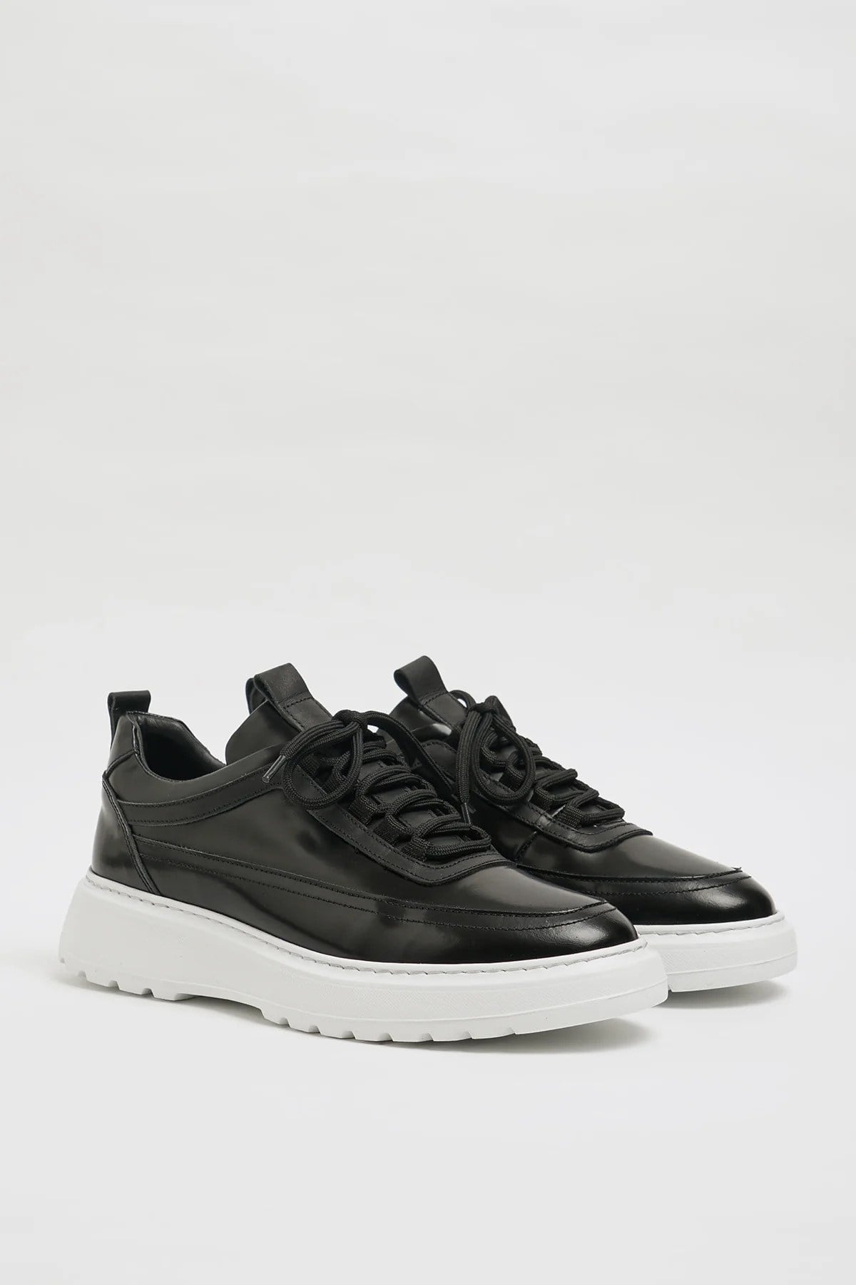 Zodiac Model Hakiki Natural Deri Eva Taban Sneaker Ayakkabı - SİYAH AÇMA