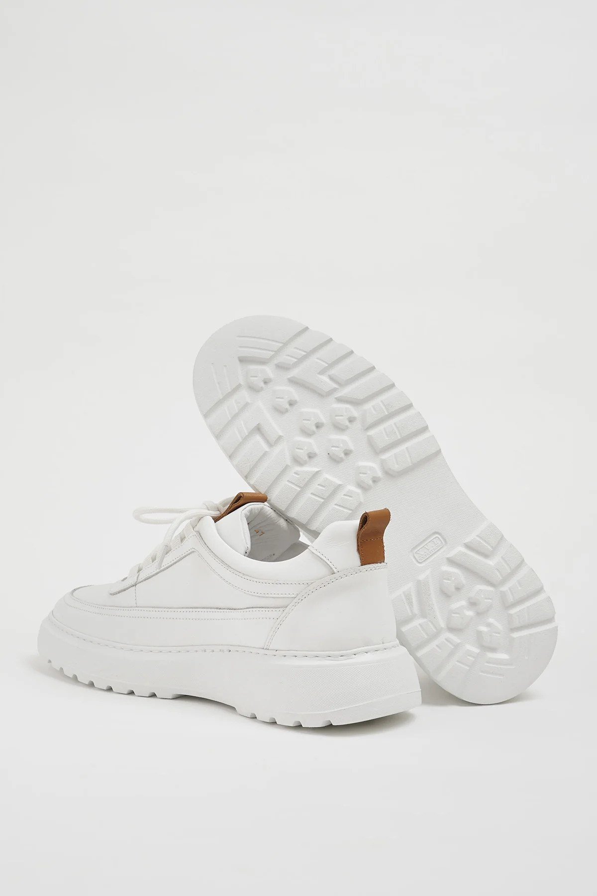 Zodiac Model Hakiki Natural Deri Eva Taban Sneaker Ayakkabı - BEYAZ