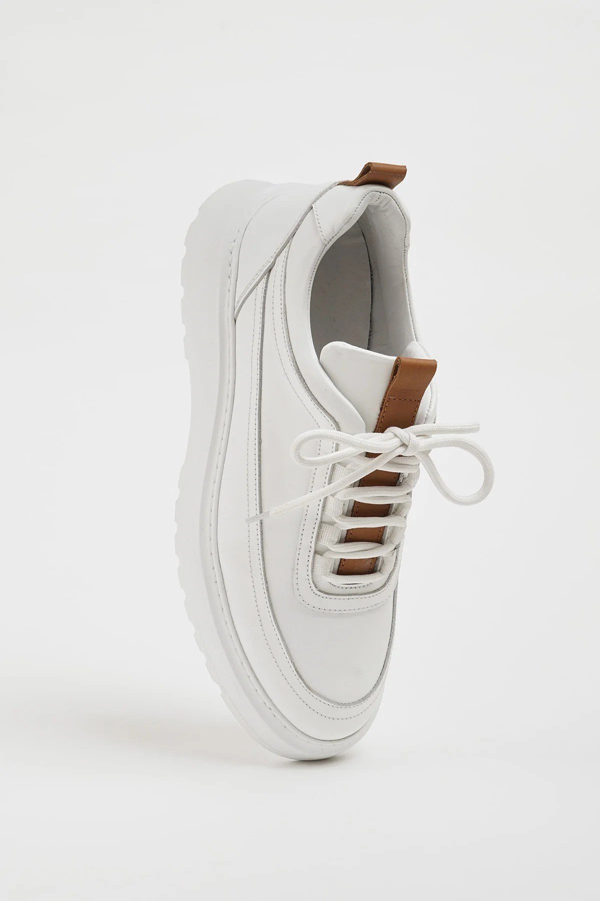Zodiac Model Hakiki Natural Deri Eva Taban Sneaker Ayakkabı - BEYAZ