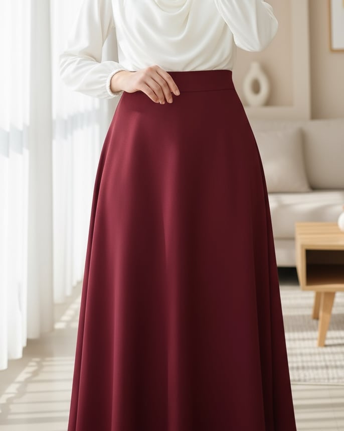 Bol Kiloş Sukuba Puf Etek    -Bordo