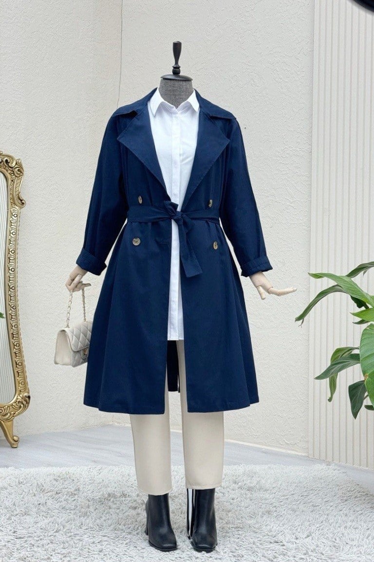 Bolero Detaylı Kemerli Trençkot -Laci