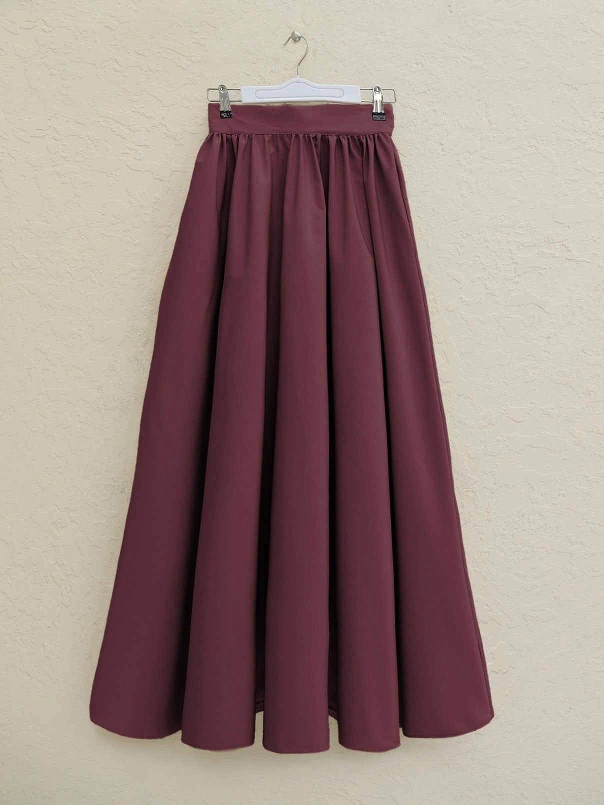 Cepli Pliseli Bondit Etek   -Bordo