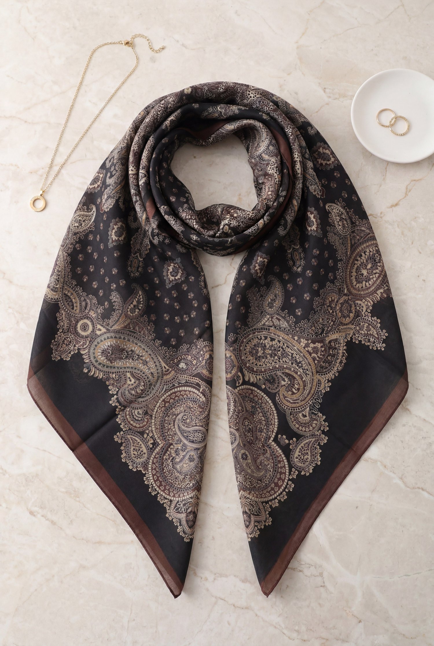 Çıtır Desen Coton Eşarp -Bordo