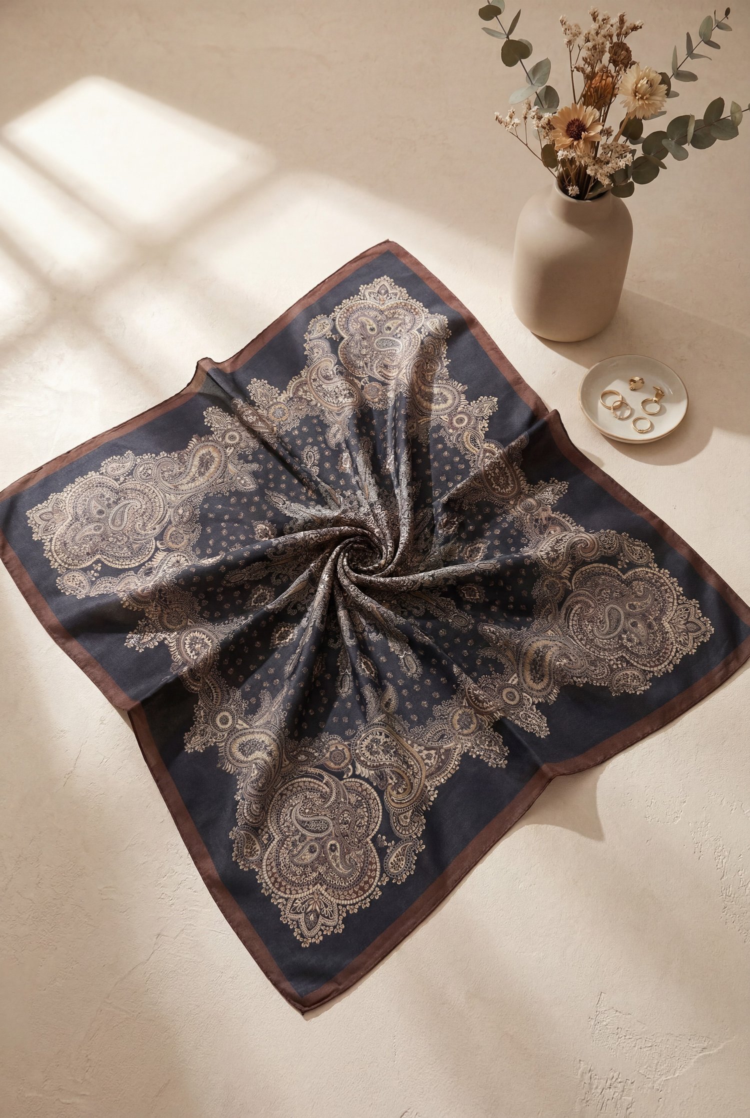 Çıtır Desen Coton Eşarp -Bordo