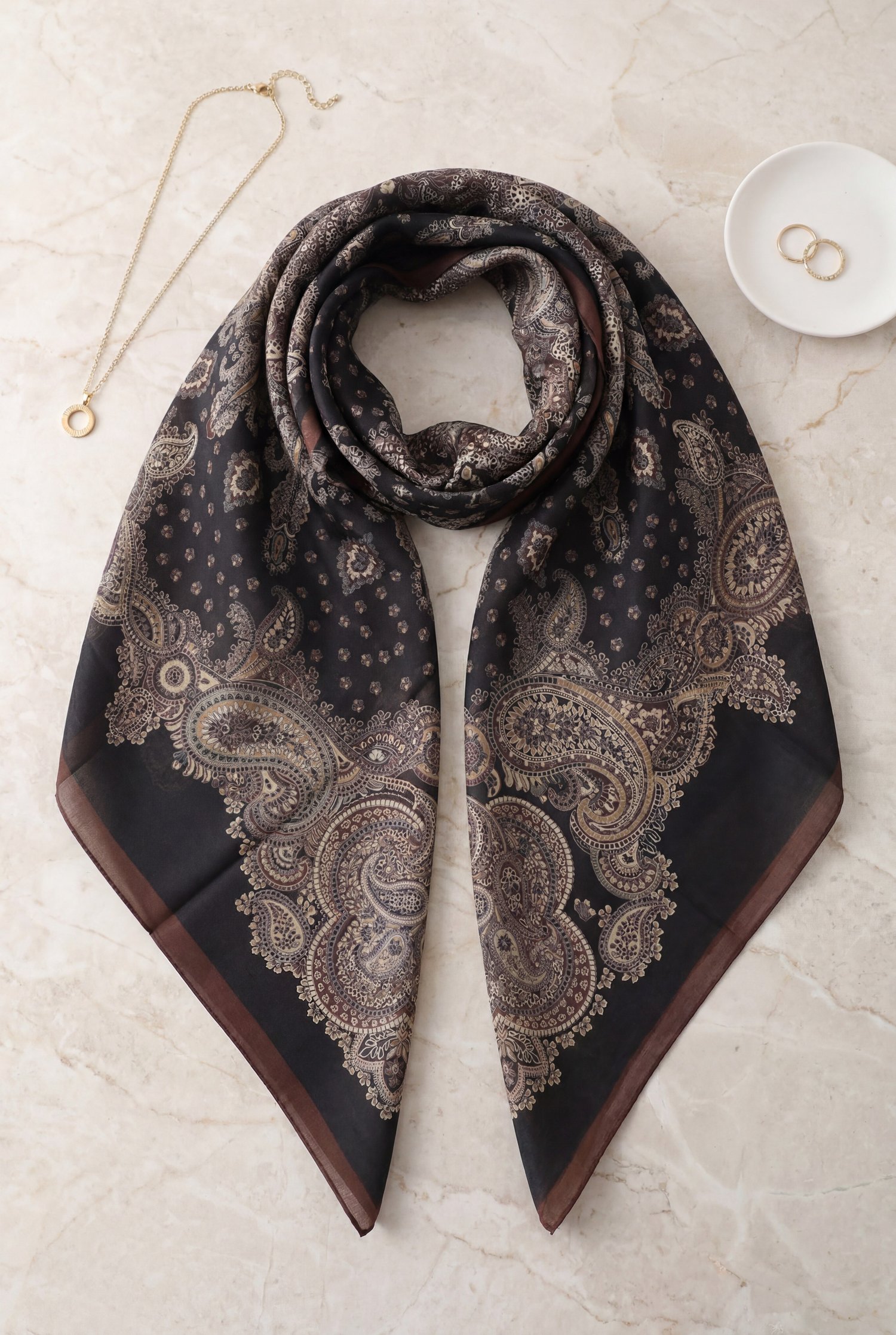 Çıtır Desen Coton Eşarp -Bordo