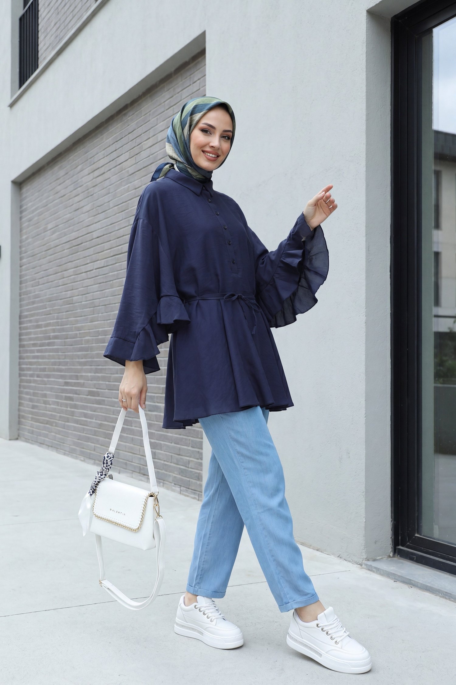 Duble Paça Yıkamalı Soft Kot Pantolon  -Buz Mavi