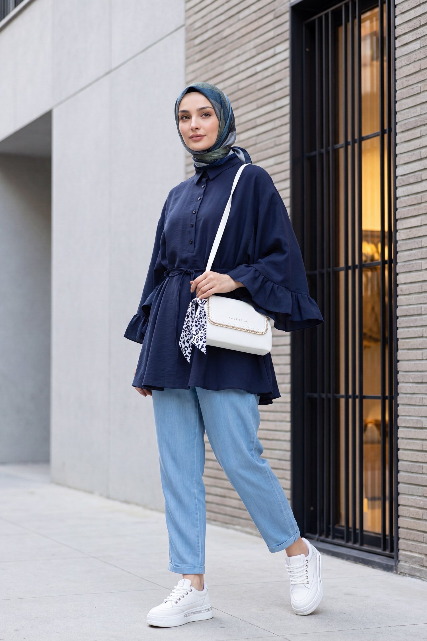 Duble Paça Yıkamalı Soft Kot Pantolon  -Buz Mavi