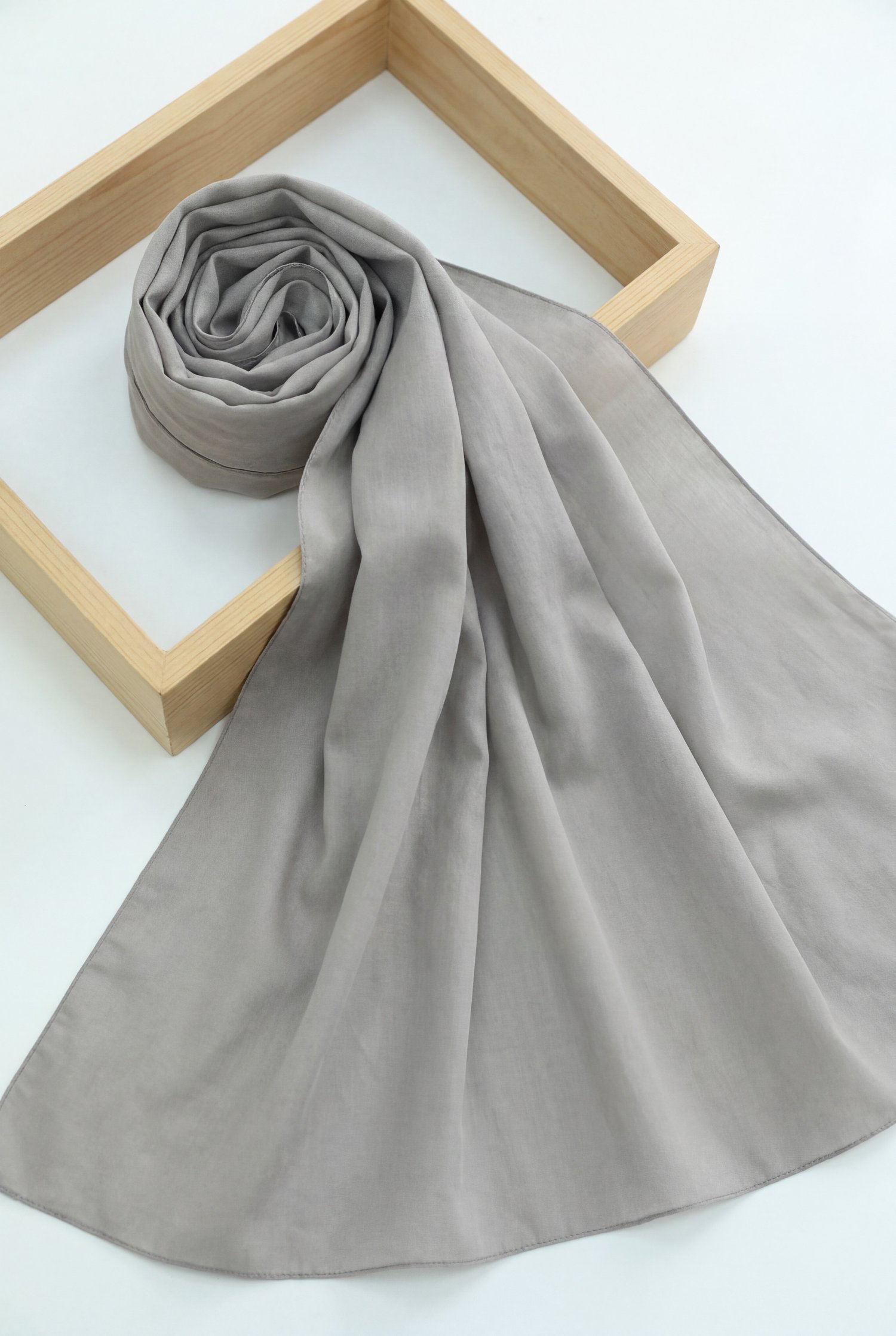 Düz Coton Şal -Gümüş rengi