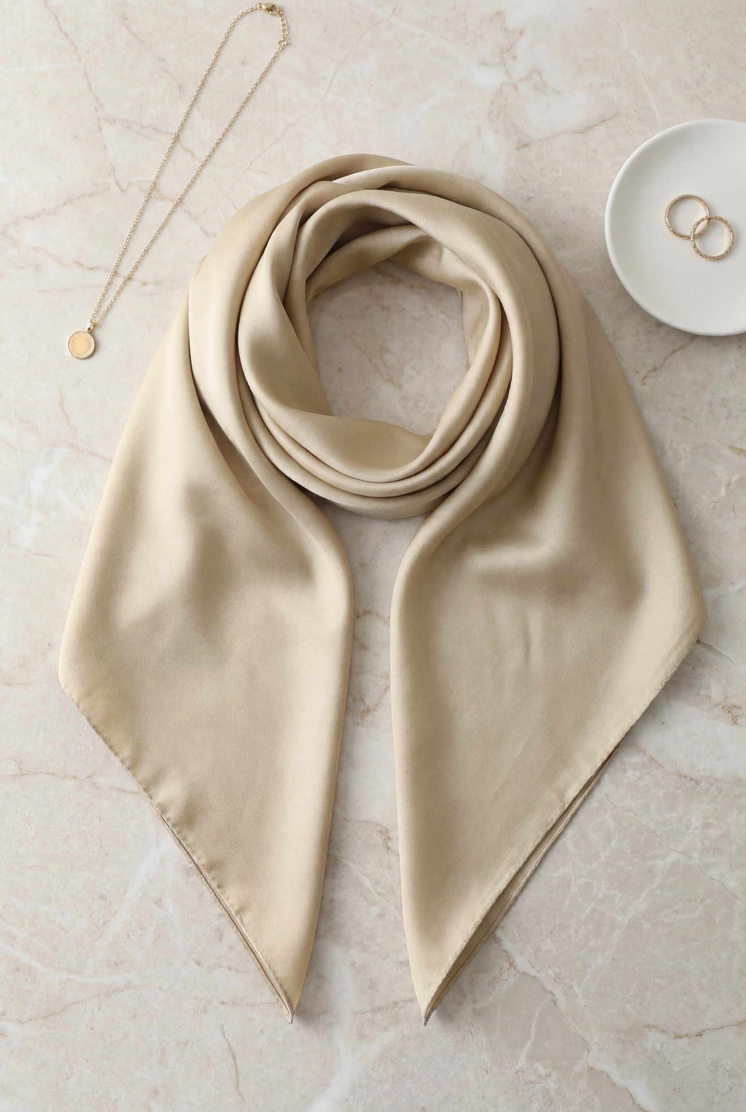 Düz Rayon Eşarp -Açık Vizon