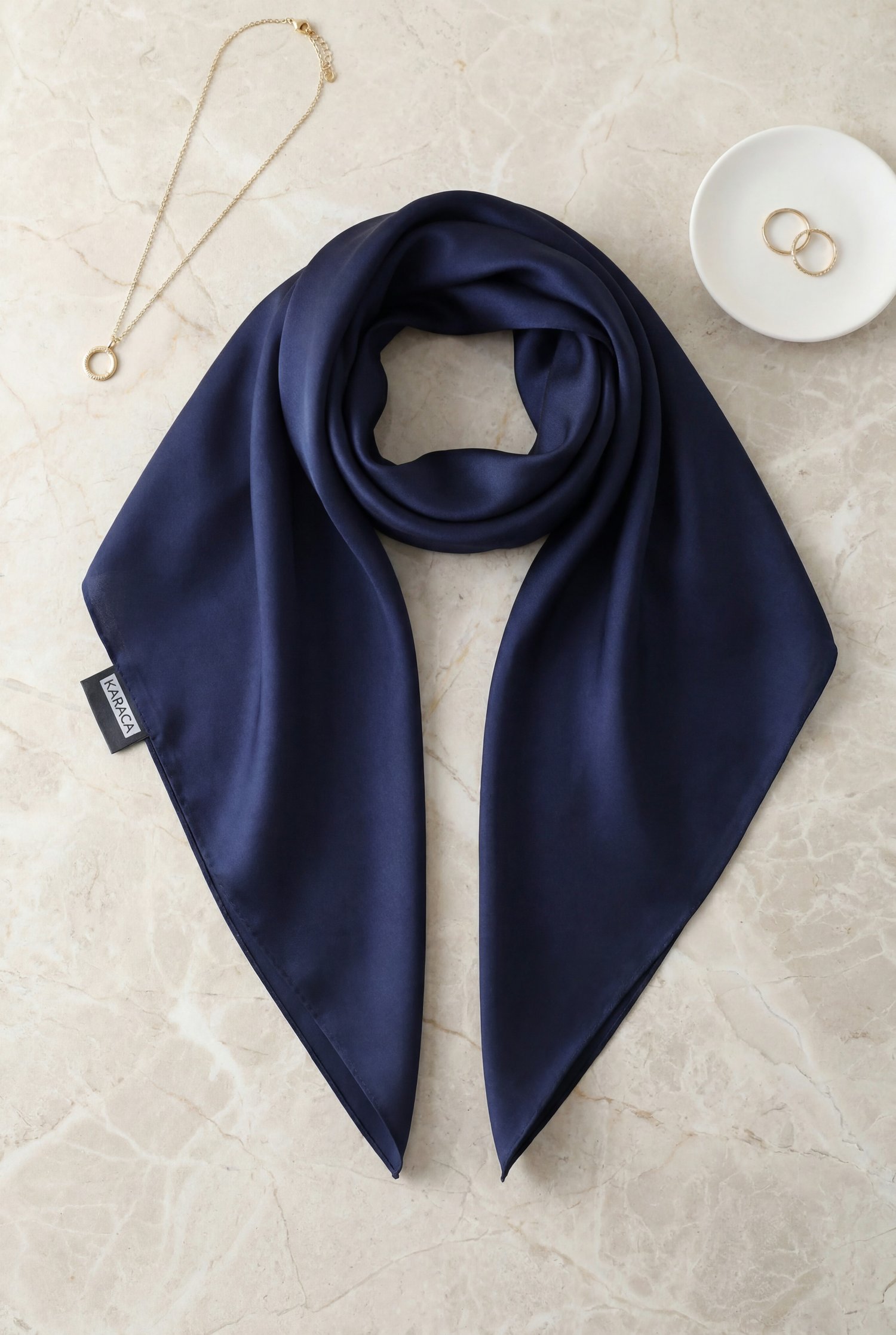 Düz Rayon Eşarp -Lacivert