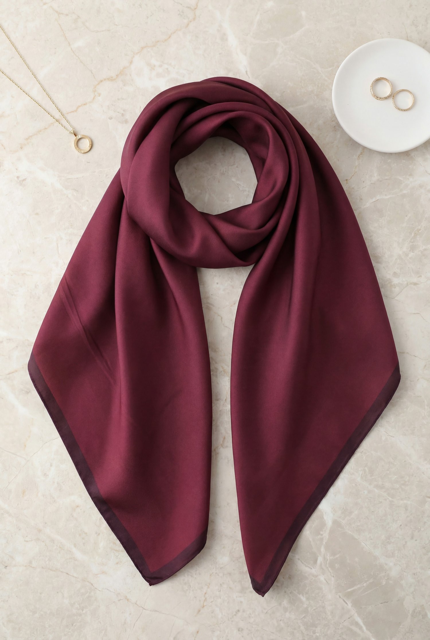 Düz Rayon Eşarp -Mürdüm