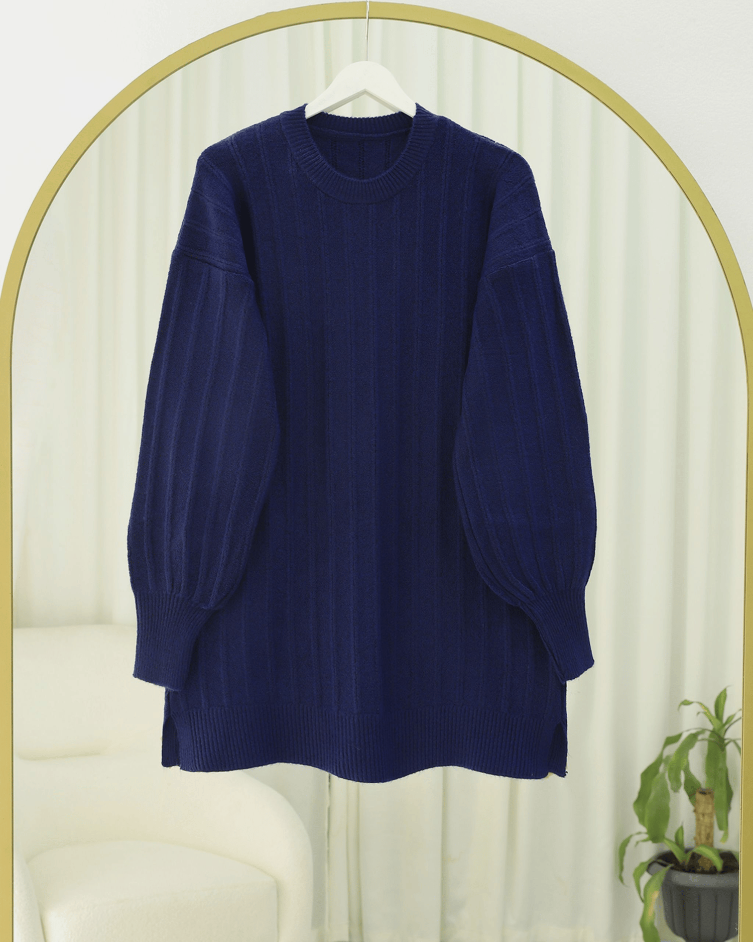 Fitilli Yırtmaçlı Yumoş Triko Tunik -Laci