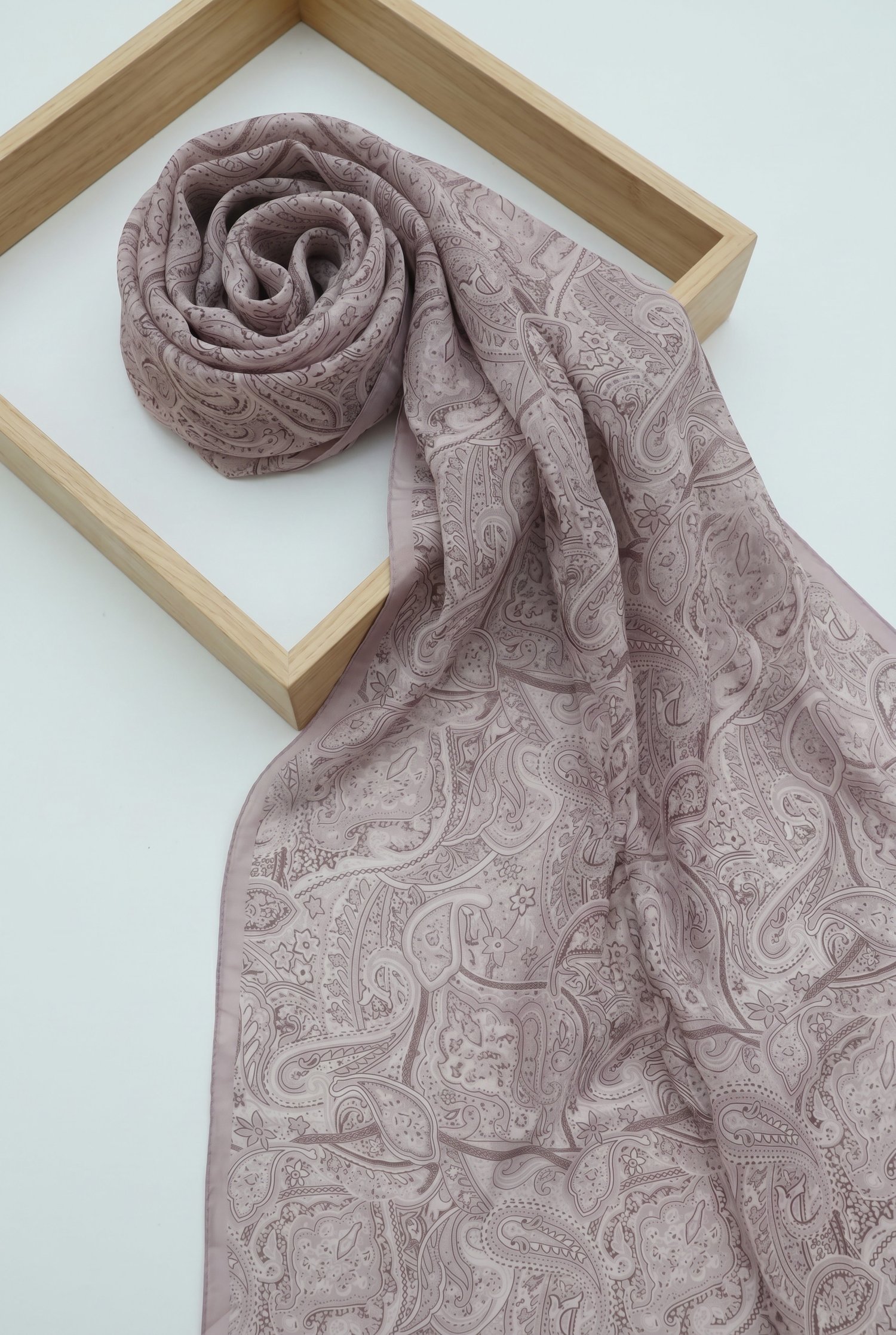 Geleneksel Floral Desenli Coton Şal -Açık Lila