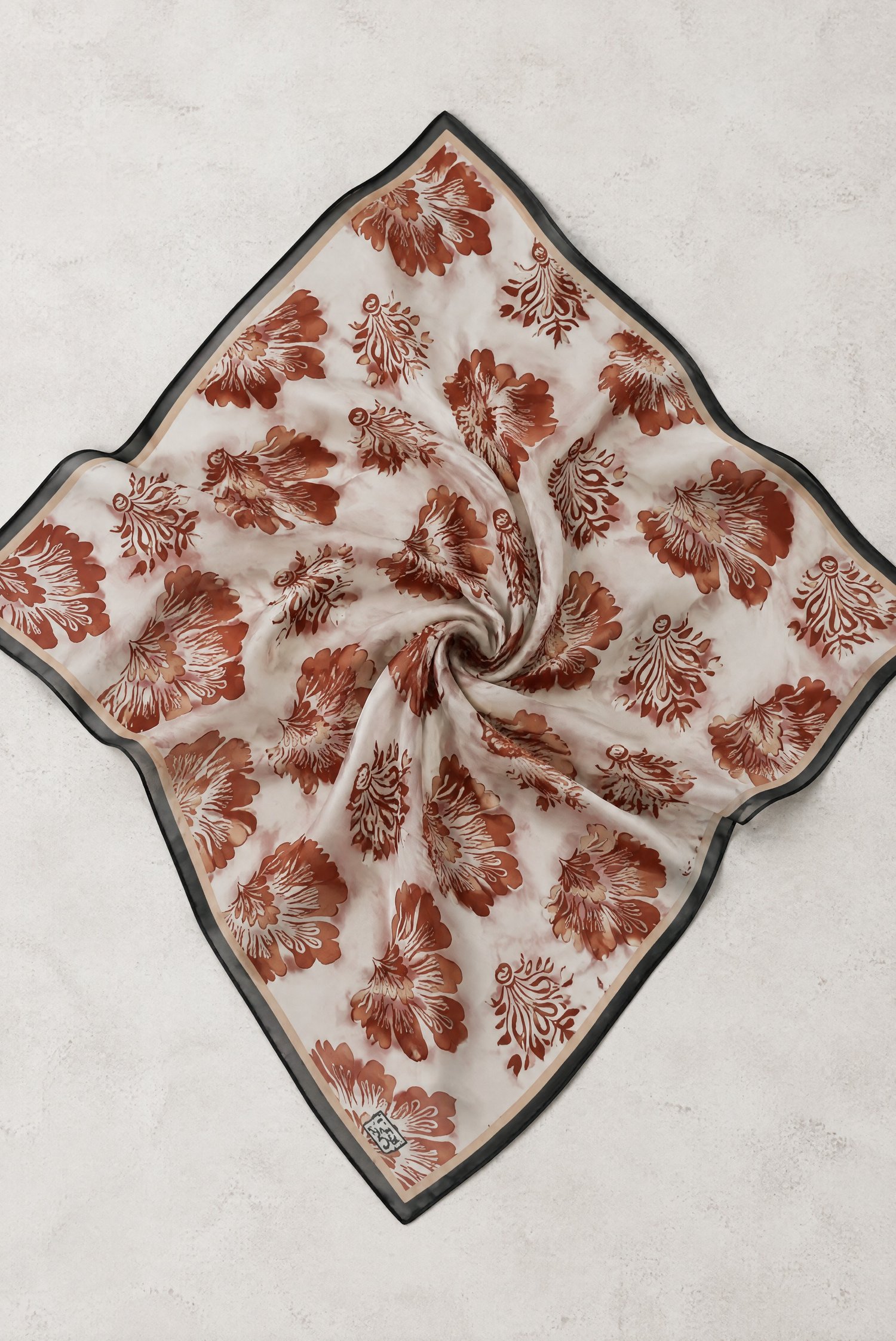 Klasik Damask Desenli Soft Eşarp -Kırmızı
