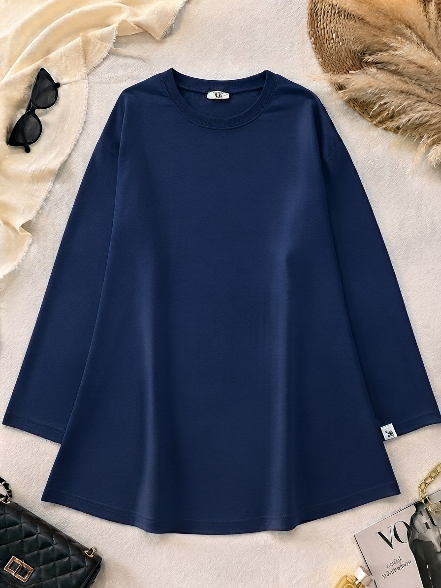 Oversize Basic Tunik - Lacivert