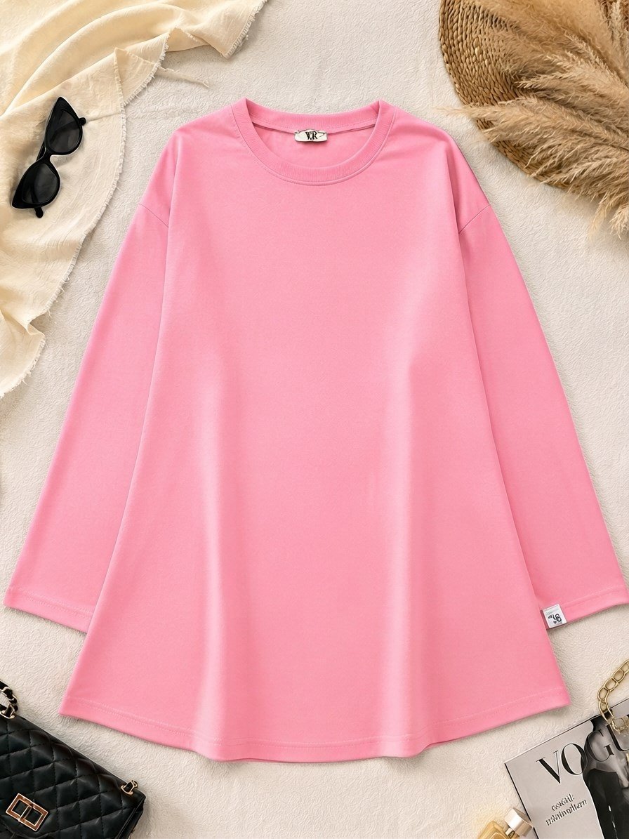 Oversize Basic Tunik - Pudra