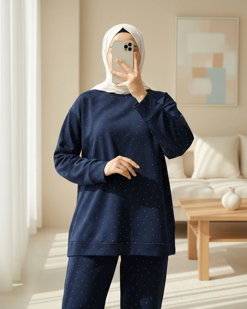 Serpme Taş Detaylı Pantolonlu Oysho Takım  -Laci