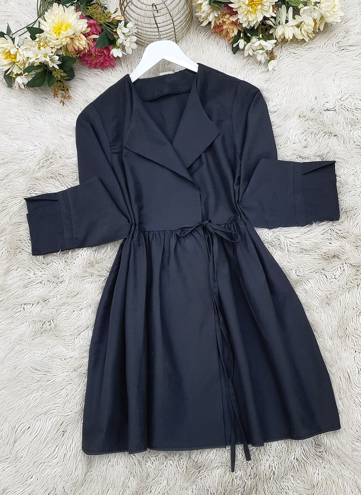 Yan Bağcıklı Kol Manşeti Yırtmaçlı Kimono -Laci