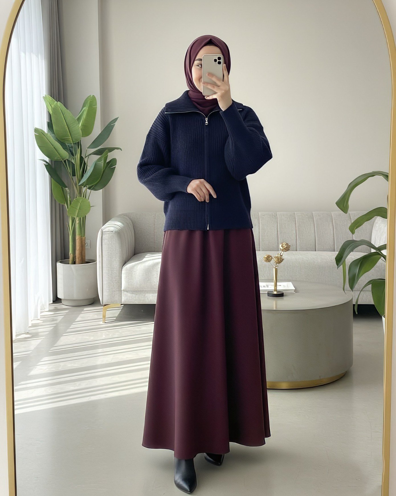 Yarım Boğazlı Fermuarlı Triko Hırka -Laci