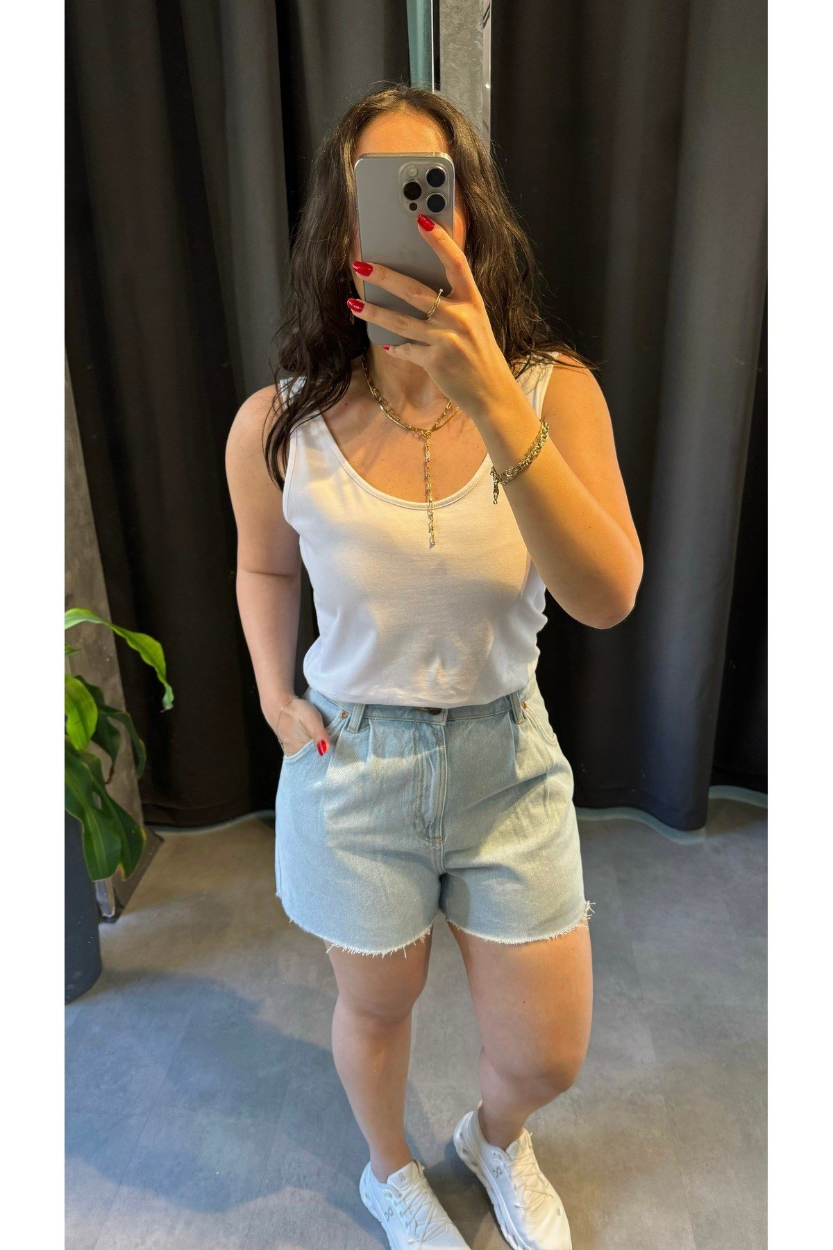Premium Piliseli Mavi Denim Şort
