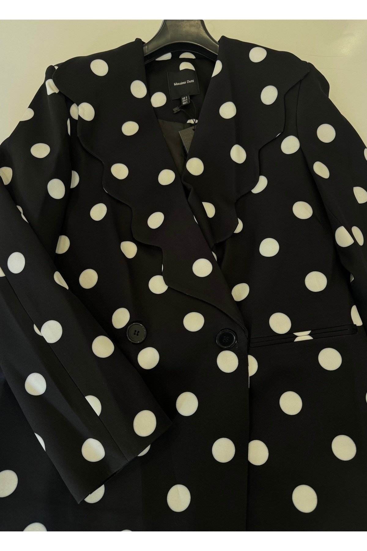 Puantiyeli Siyah Blazer Ceket