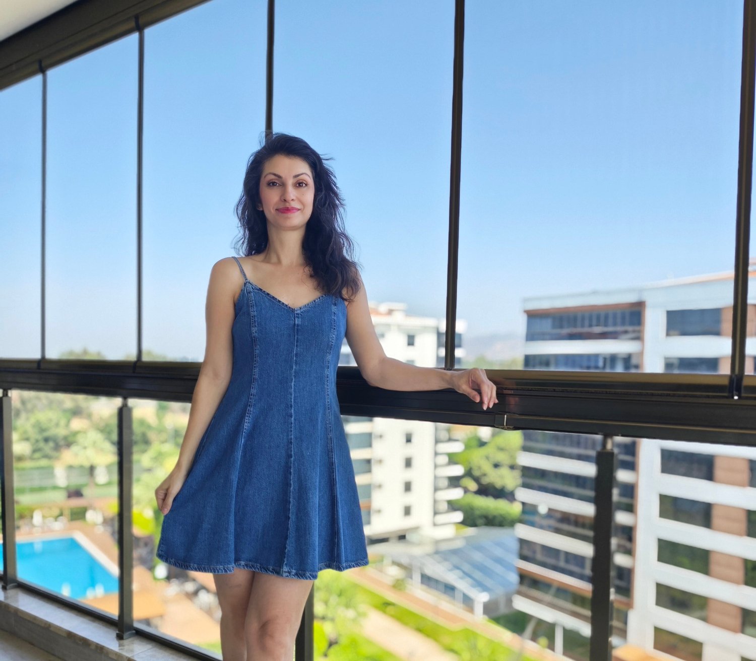 Askılı Kot Elbise