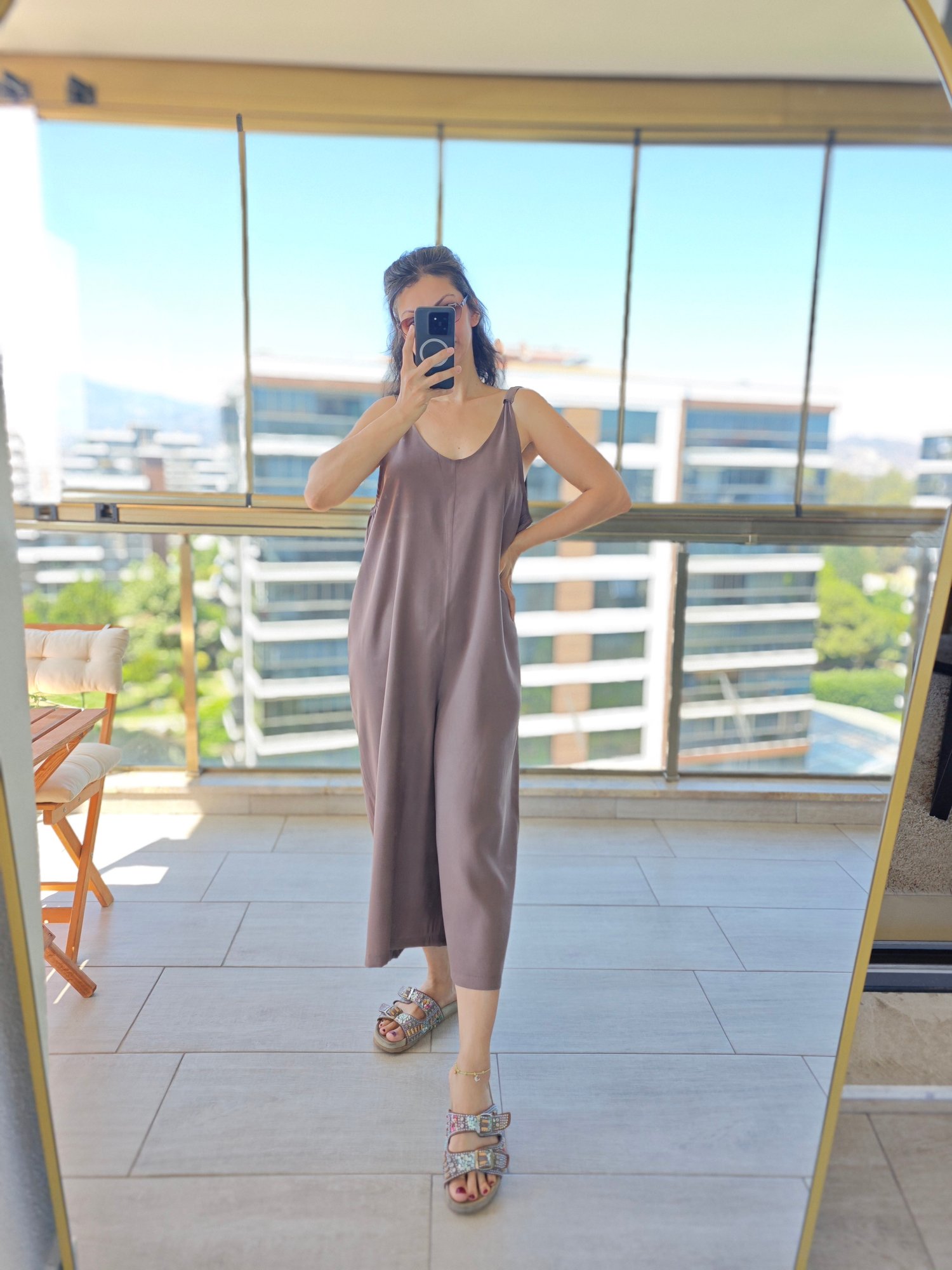 Askılı Tulum Vizon