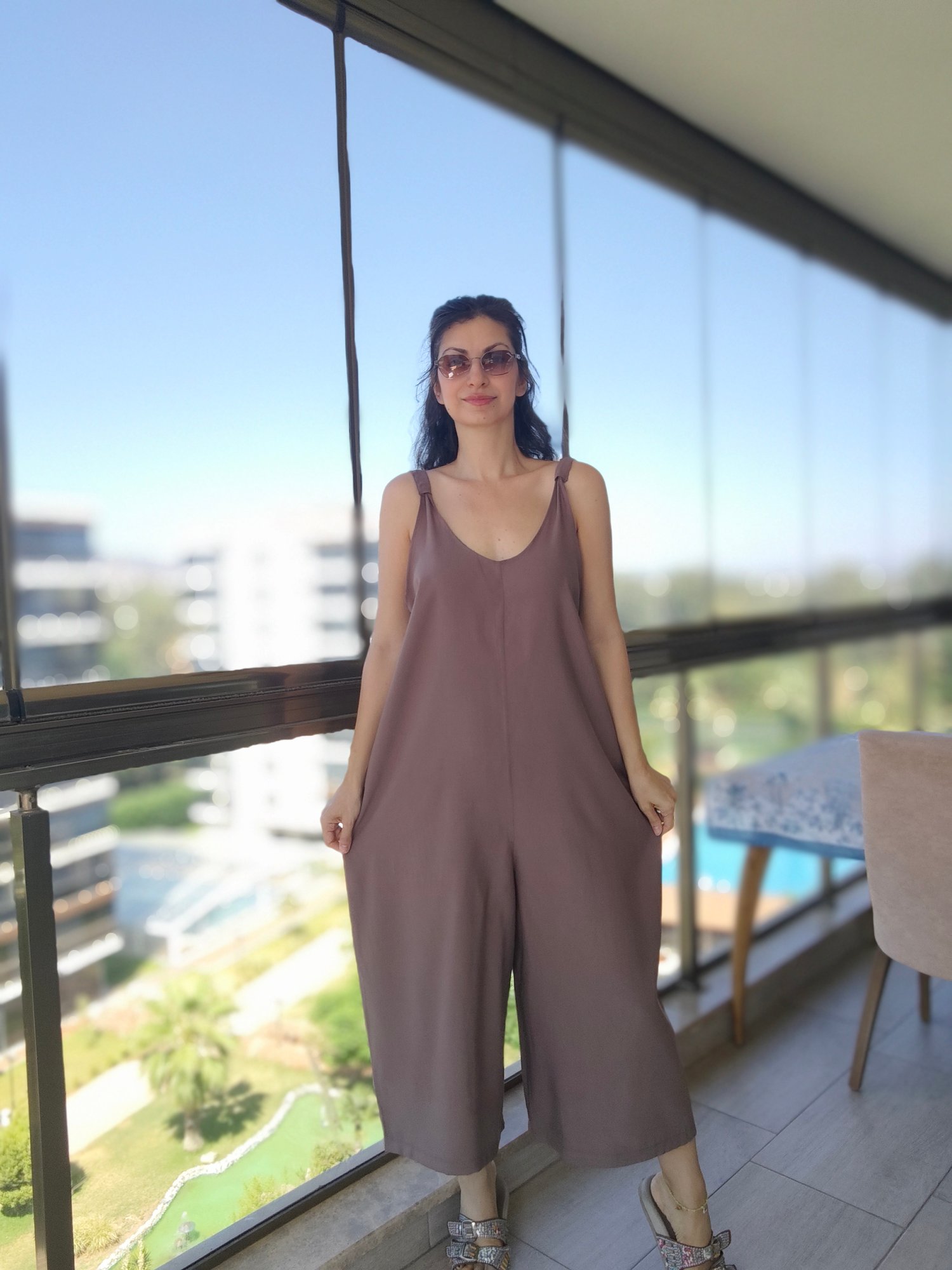 Askılı Tulum Vizon