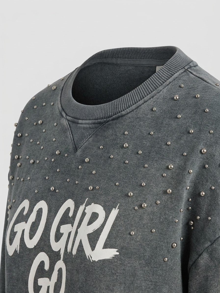 Baskılı Droplu Sweatshirt- 6900