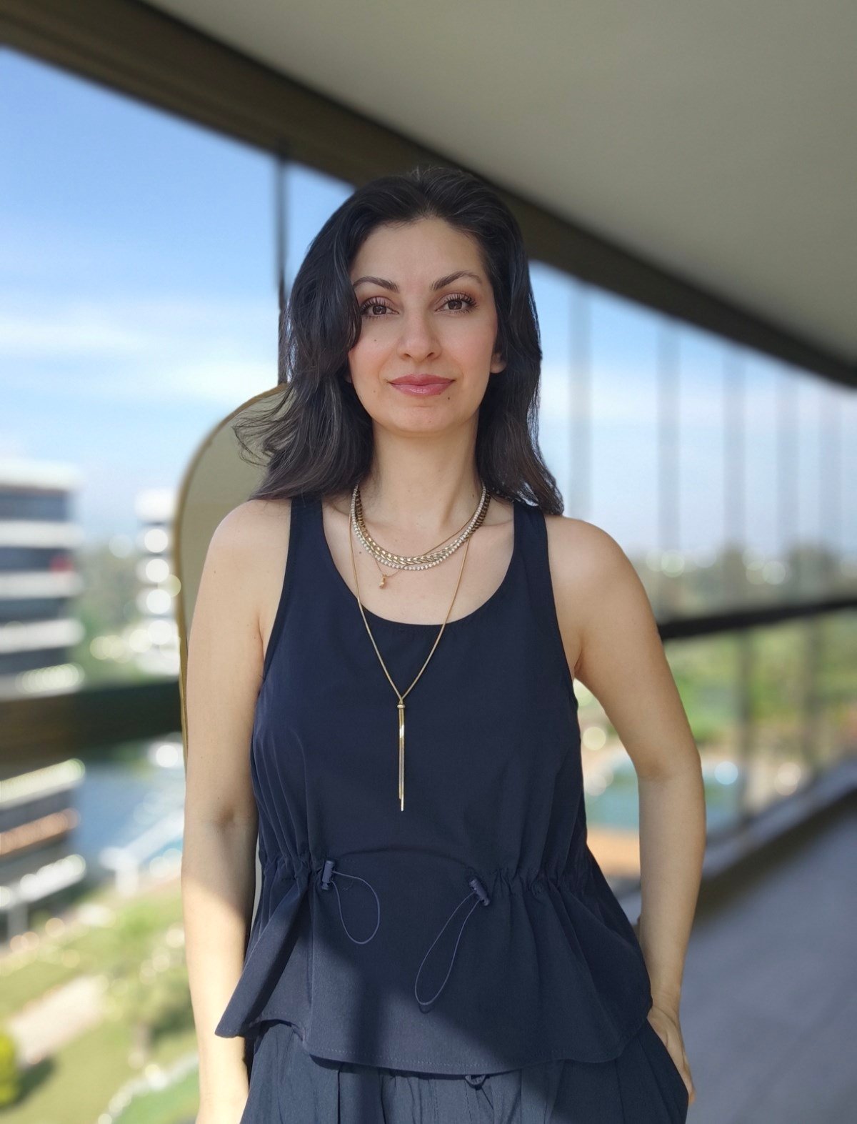 Belden Büzgülü Bluzlu Takım Lacivert