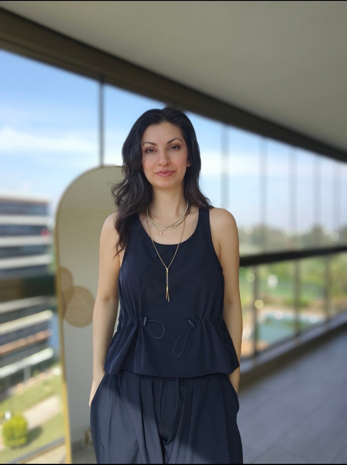 Belden Büzgülü Bluzlu Takım Lacivert