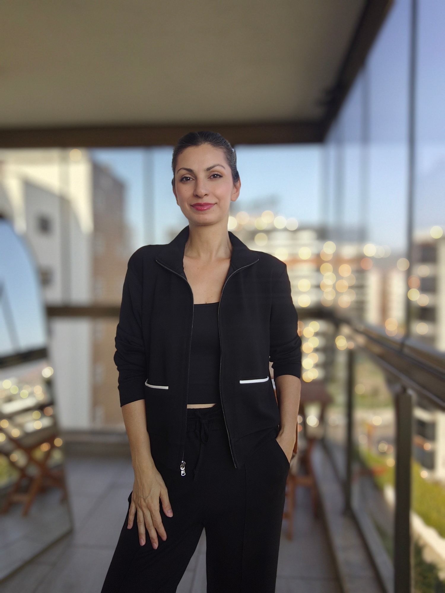 Biyeli Modal Kumaş Takım - Siyah -1310