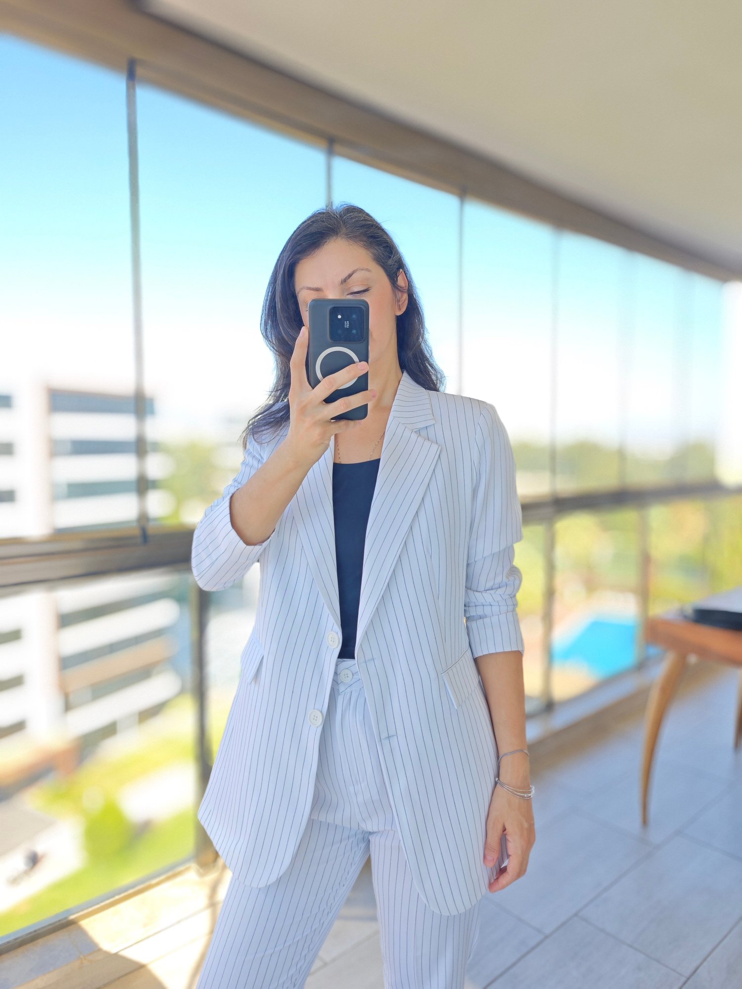 Çizgili Blazer Ceket